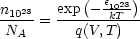            ( e1023)
n1023=  exp----kT---
 NA       q(V,T )
