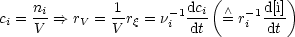                            (        )
c =  ni==>  r =  1r  = n-1dci /= \ r-1 d[i]
 i   V    V    V q   i  dt     i  dt
