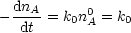   dnA-     0
- dt  = k0nA = k0
