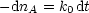 - dn  = k dt
    A    0
