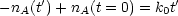 -nA(t')+ nA(t = 0) = k0t'
