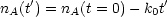    '                '
nA(t) = nA(t = 0)- k0t
