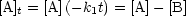 [A]t = [A] (- k1t) = [A] - [B]
