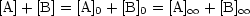 [A]+ [B] = [A]0 + [B]0 = [A] oo  + [B] oo 
