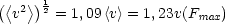 (< 2>)12
  v    = 1,09<v> = 1,23v(Fmax )
