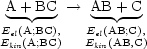  A+ BC- -- >  AB-+-C
Eel(A;BC),   Eel(AB;C),
Ekin(A;BC)   Ekin(AB,C)
