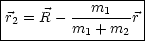 |-----------------|
|        --m1---- |
-r2 =-R---m1-+-m2-r
