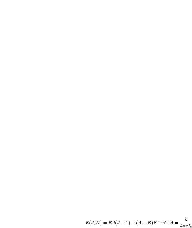 E(J,K) = BJ(J  +1) +(A - B)K2 mit A = --h--
                                      4pcIz
         