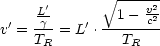       '       V~ ---v2-
 '  -Lg-    ' --1--c2-
v = TR = L  .  TR
