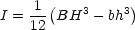    -1 (   3    3)
I = 12 BH  - bh
                                                                  

                                                                  
