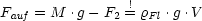 Fauf = M .g- F2 != rFl .g.V
