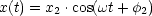 x(t) = x2 .cos(wt+ f2)
