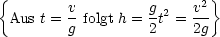 {                          }
         v         g 2   v2
  Aus t = g folgt h = 2t = 2g
