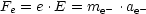 Fe = e .E = me- .ae-
