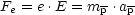 Fe = e .E = mp .ap
