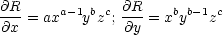 @R-     a-1 bc @R-    b b- 1c
@x  = ax   yz ; @y = x y  z
