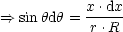            x .dx
==>  sinhdh = -r.R-
