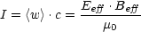 I = <w >.c = Eeff .Beff
               m0
