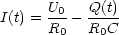       U0-  Q(t)
I(t) = R0-  R0C
