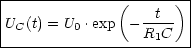 |--------------(------)-|
|UC(t) = U0 .exp - --t-  |
------------------R1C---|
