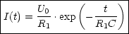 |---------------------|
|     U0     (    t  )|
I(t) = R-.exp  -R--C  |
--------1---------1----

