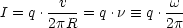 I = q.-v--= q.n  =_  q.w-
      2pR           2p

