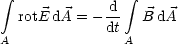  integral            -d  integral 
  rotE dA = -dt   B dA
A               A

