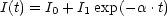 I(t) = I0 + I1exp(- a.t)
