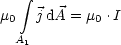    integral 
m0  jdA = m0 .I
 A1
