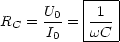           |---|
R  = U0-= |-1-|
 C   I0   -wC--
