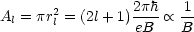 Al = pr2 = (2l+ 1)2ph- oc  1
      l          eB    B
