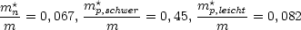 m*n-        m*p,schwer        m*p,leicht
m  = 0,067,   m     = 0,45,   m    = 0,082
