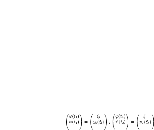 (     )   (     )  (     )   (      )
 f(t1)       ql      f(t2)        qr
 y(t1)  =  y0(ql)  ,  y(t2) =   y0(qr)
