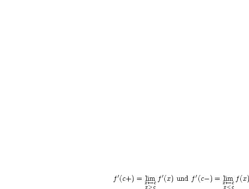 f'(c+) = lim f '(x) und f'(c- ) = lim f(x)
        xx'-->>cc                 xx'--><cc
