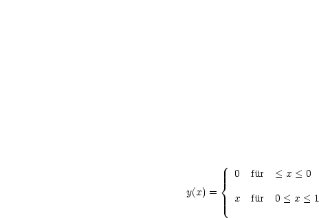          0  fur  < x < 0
      {
y(x) =   x  fur  0 < x < 1
