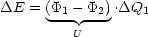 DE = (P1---P2).DQ1
         U
