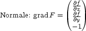                 (    )
                  @@fx~
Normale: gradF =  @f~
                  @-y1
