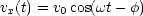 v (t) = v cos(wt- f)
 x      0
