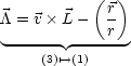           (  )
/\ = v × L - r
            r
----(3)'-->(1)----
