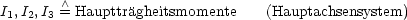        /\ 
I1,I2,I3 = Haupttragheitsmomente     (Hauptachsensystem)

