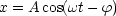 x = A cos(wt - f)
