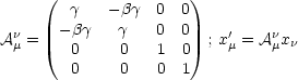      (                )
        g   - bg  0  0
  n    -bg    g   0  0    '    n
A m =   0     0   1  0  ; xm = Amxn
        0     0   0  1

