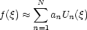        sum N
f(q)  ~~    anUn(q)
      n=1
