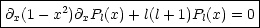 |-------------------------------|
|@x(1 - x2)@xPl(x)+ l(l+ 1)Pl(x) = 0|
---------------------------------
