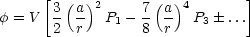       [3(a )2     7(a )4       ]
f = V  2  r- P1 - 8  r- P3  ...
