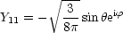         V~ ---
Y11 = -  -3-sin heif
         8p
