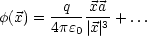 f(x) =--q- xa-+ ...
      4pe0 |x|3
