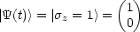                  (1)
|Y(t)> = |sz = 1> = 0
