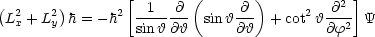 (       )        [ 1   @ (     @ )        @2 ]
 L2x + L2y h = -h2 ------- sinh---  +cot2h --2-Y
                  sinh @h      @h          @f
