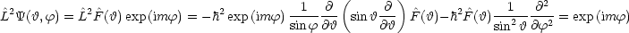   2         2                  2          1   @ (     @ )       2      1   @2
^L Y(h, f) = ^L F^(h)exp(imf) = - h exp(imf) sinf-@h sinh@h-  ^F(h)-h ^F(h)sin2h@f2-= exp (imf)
